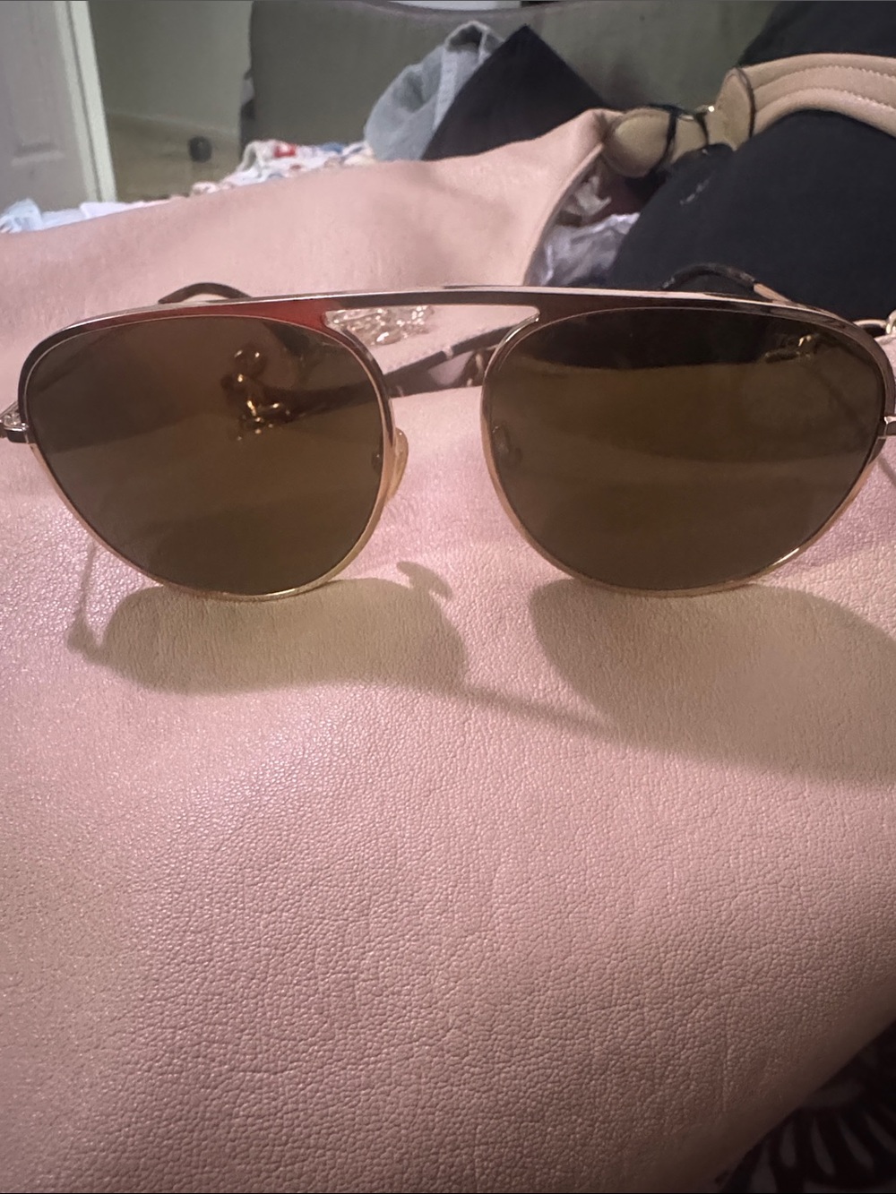 Tom Ford Gold Frame Sunglasses with Olive Green Lenses - Men